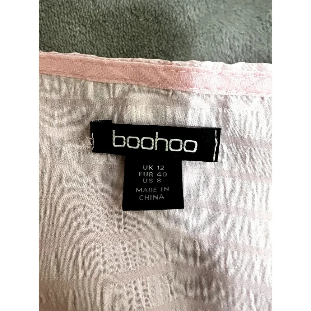 Boohoo romper size 8 pink Fairycore puff sleeves smocked waistline - Image 7