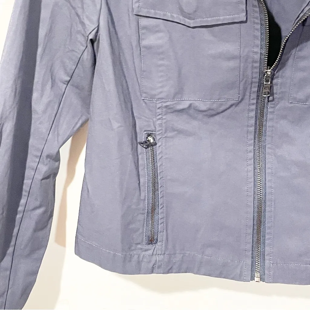 Modcloth Size Small Blue Lightweight Full Zip‎ Cargo Jacket Zipper Pockets - Image 2