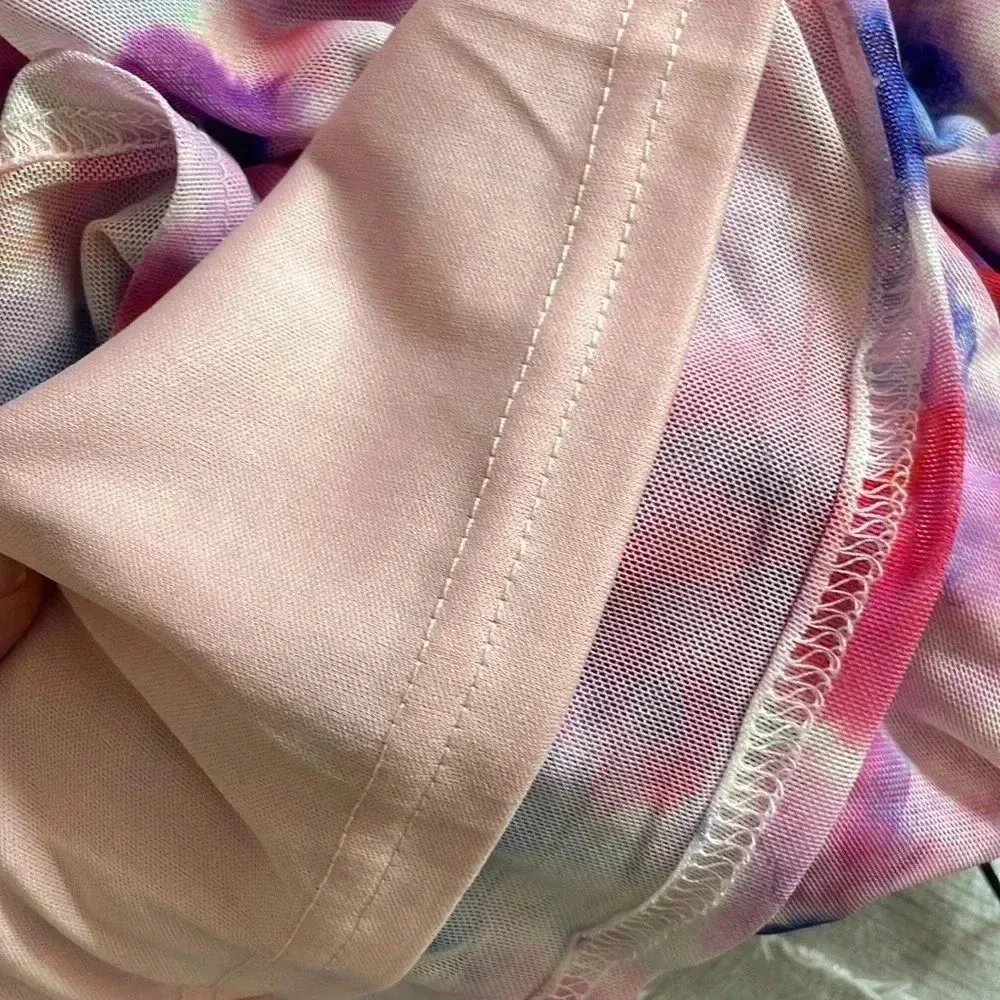 NWT BETSEY JOHNSON Sunset Floral Tie-Dye Mesh Dress Sz Small - Image 9