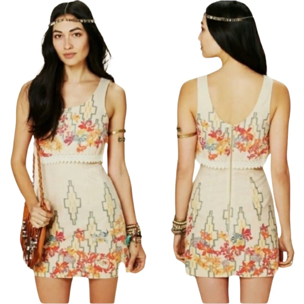 Free People The Big Bang Metallic Sheen Tea Combo Mini Dress - Mint Condition - Image 2