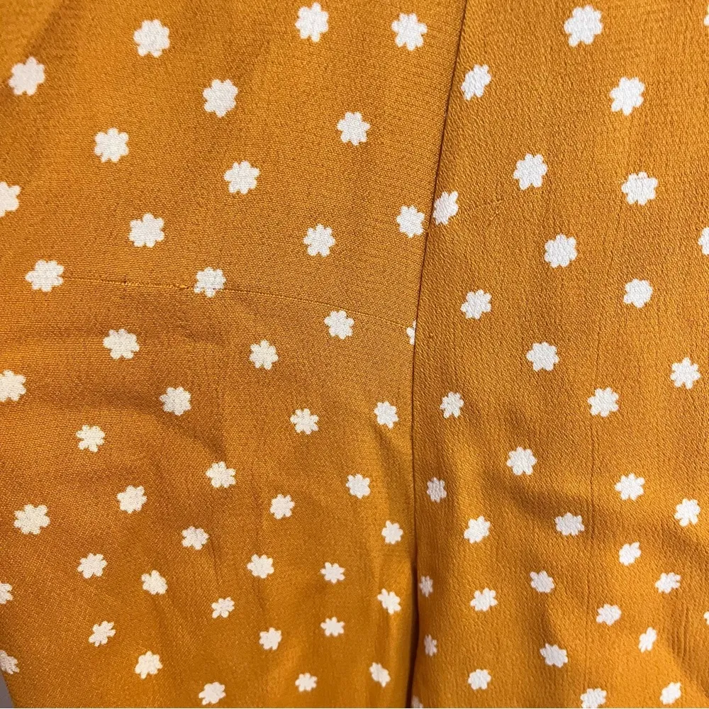 Amuse Society XS Bright Side Golden Yellow/White Floral Flare Pants - Image 7