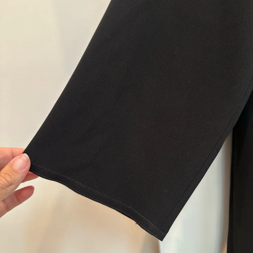 Vintage TOM & LINDA PLATT Black Draped Dress Retro Cocktail Formal Size 14 L XL - Image 4