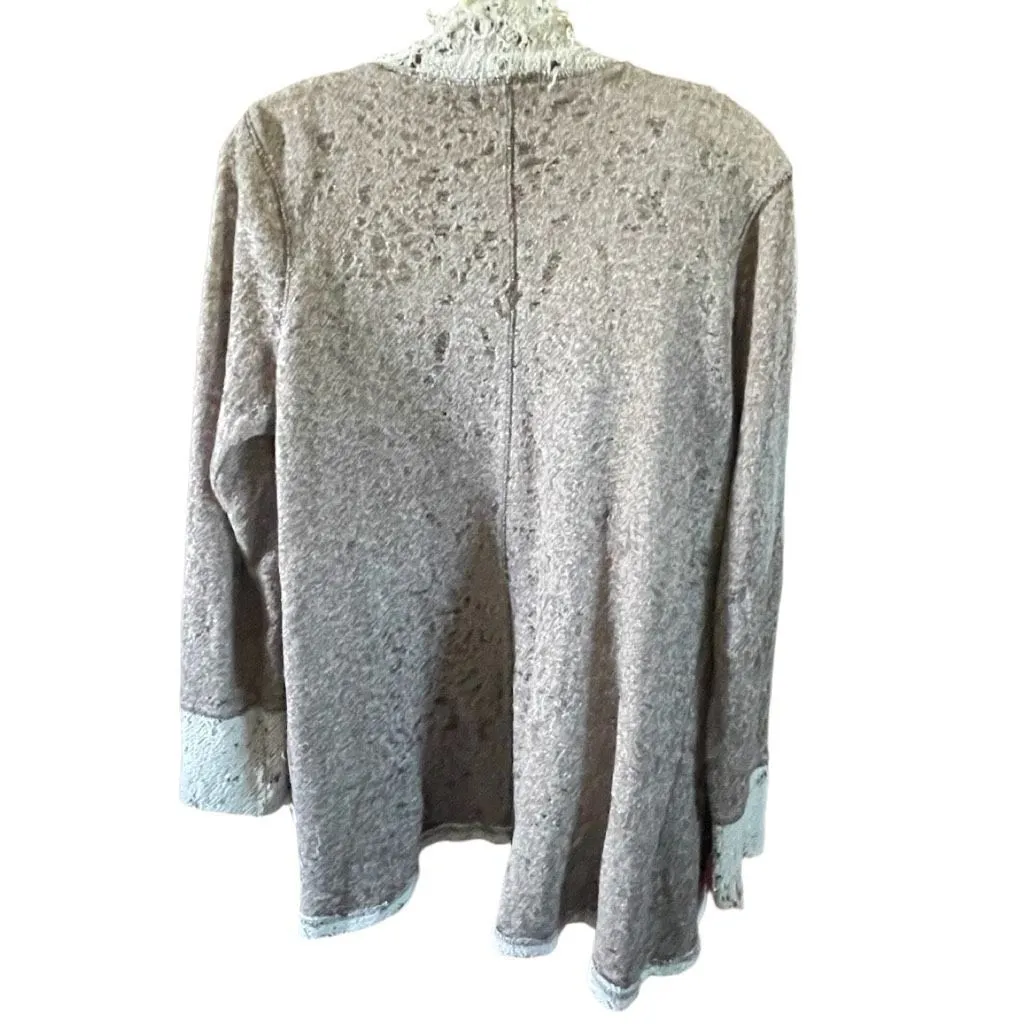 One World size L open front cardigan. Distressed - Image 2