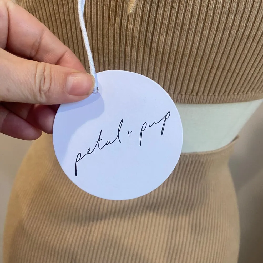 Petal & Pup Yareli Midi Sweater Knit Dress In Beige Sz Large/XL - Image 8