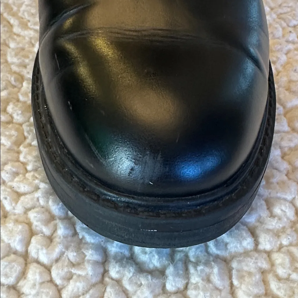 Zara Black Leather Ankle Boots Sz 38 / 7.5 - Image 9