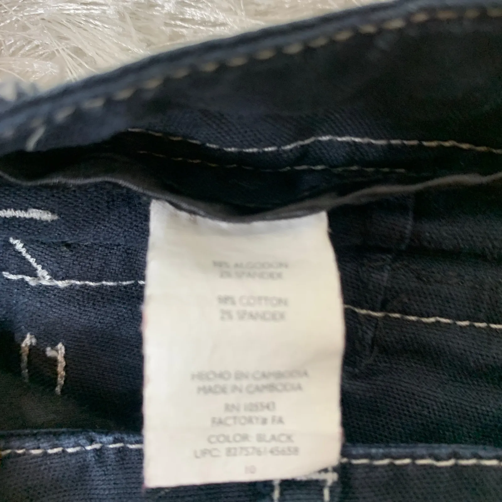 Deep blue White Topstitching Sz 10 Cropped Pant Bermuda Shorts - Image 3