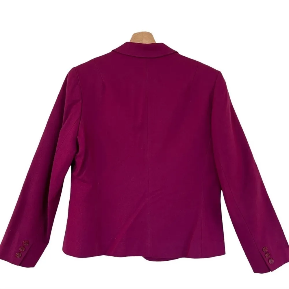 PENDLETON Vintage Wool Fuschia Single Breasted Blazer Size 12 - Image 5