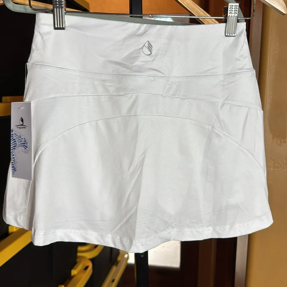 NWT icyzone Athletic Skirt Workout White Golf Tennis Skort w/ Pocket Size Small - Image 10