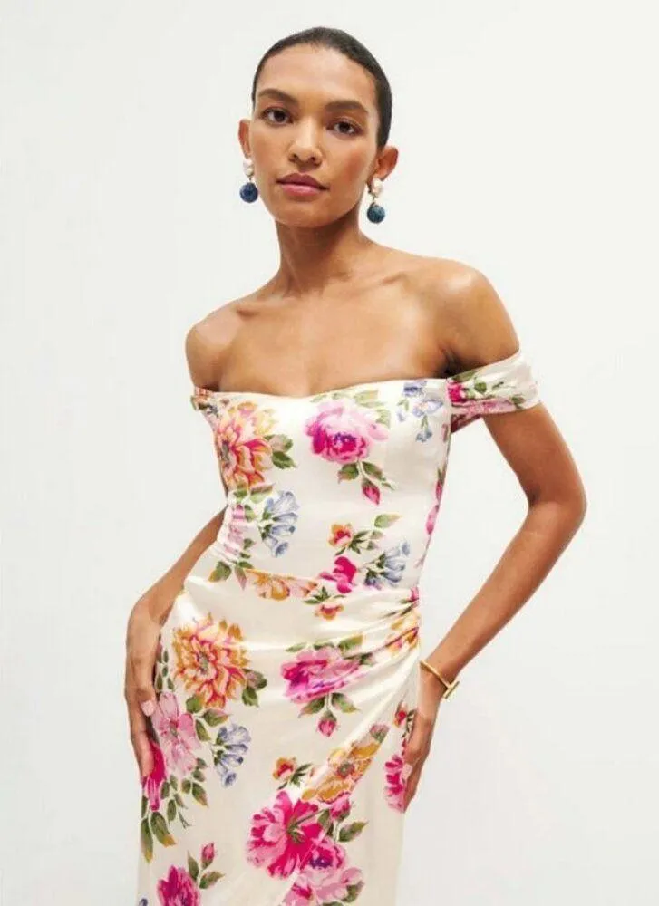 💕REFORMATION💕 Genesis Silk Dress ~ Giverny Floral Print 100% Silk 12 NWT - Image 2