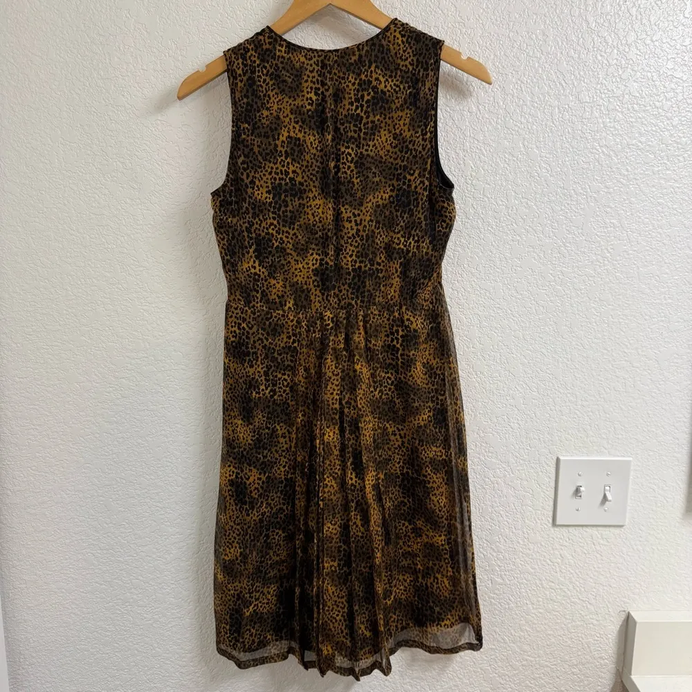 Burberry Brit Silk Cheetah Print Fit and Flared Dress Size 4 - Image 2