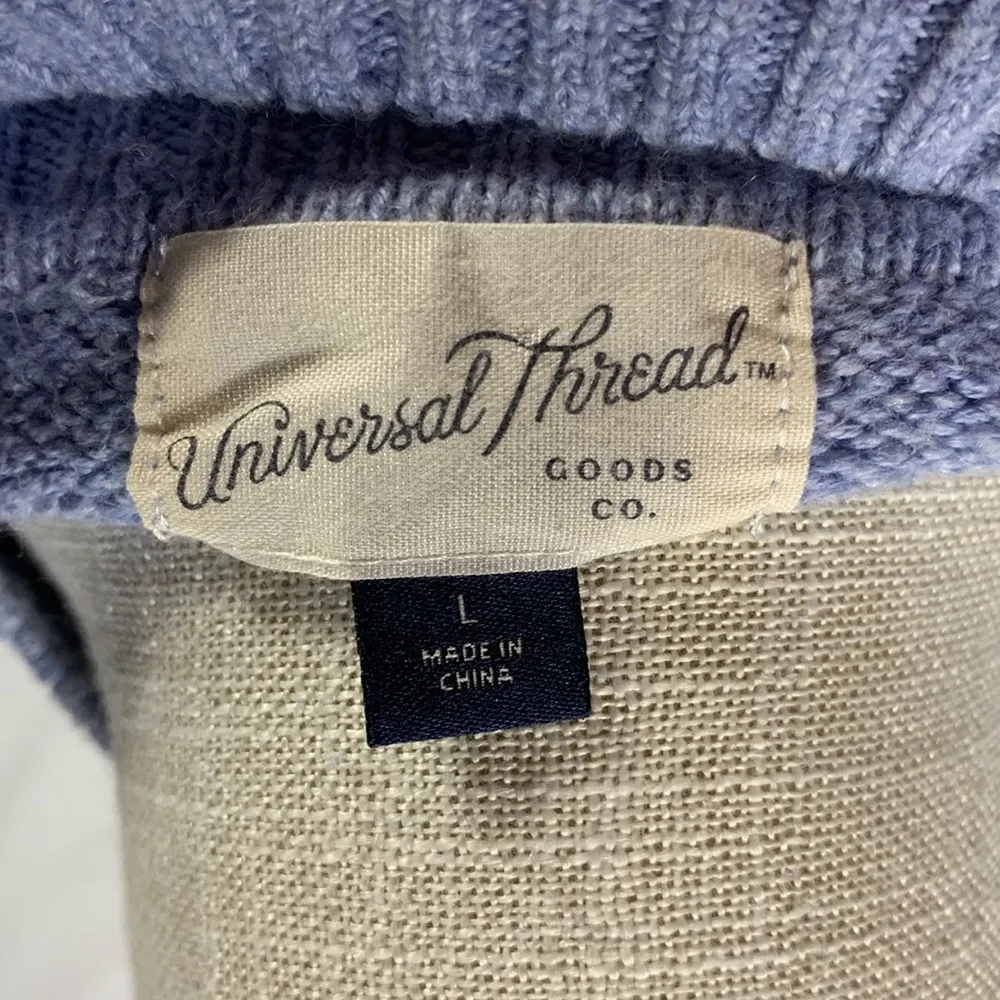 Universal Thread Light Blue Puff Sleeve Mock Neck Quarter Zip Sweater Si… - Image 10