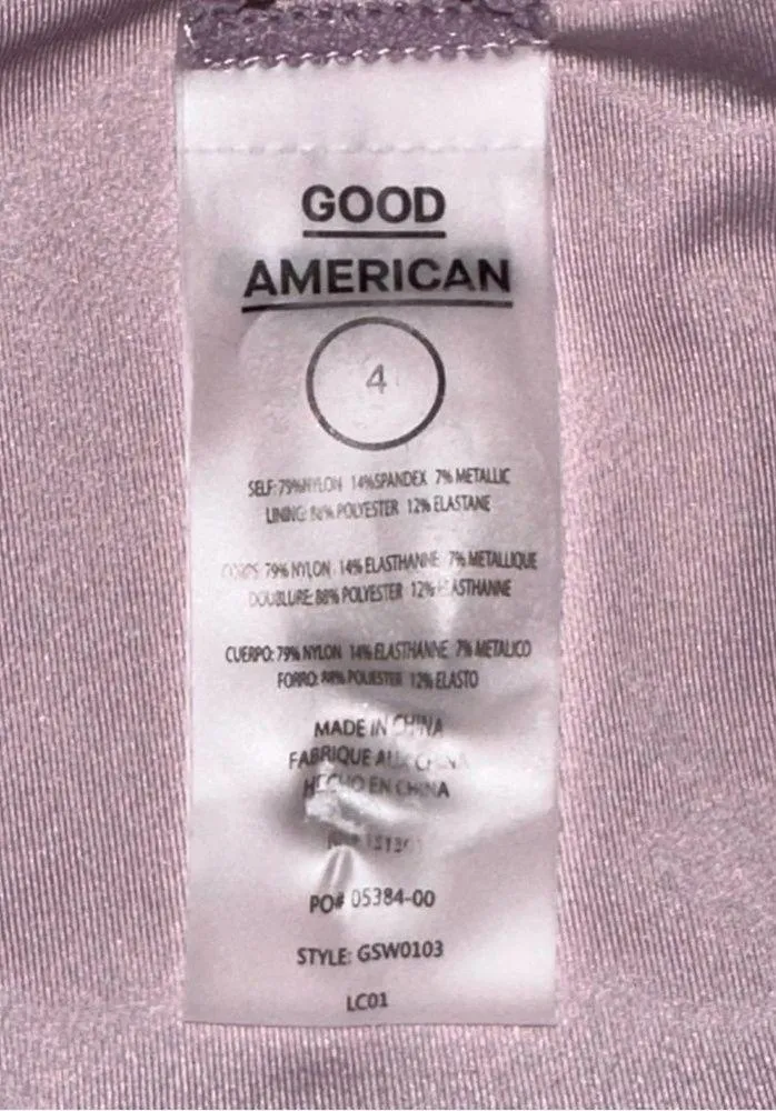 NWOT Good American Sparkle Rib Better Bikini Bottom in Lilac XL - Image 5