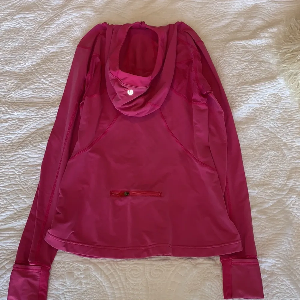 Lululemon Pink Half Zip Luon Pullover Sweater Jacket With Ponytail Hole - Image 5