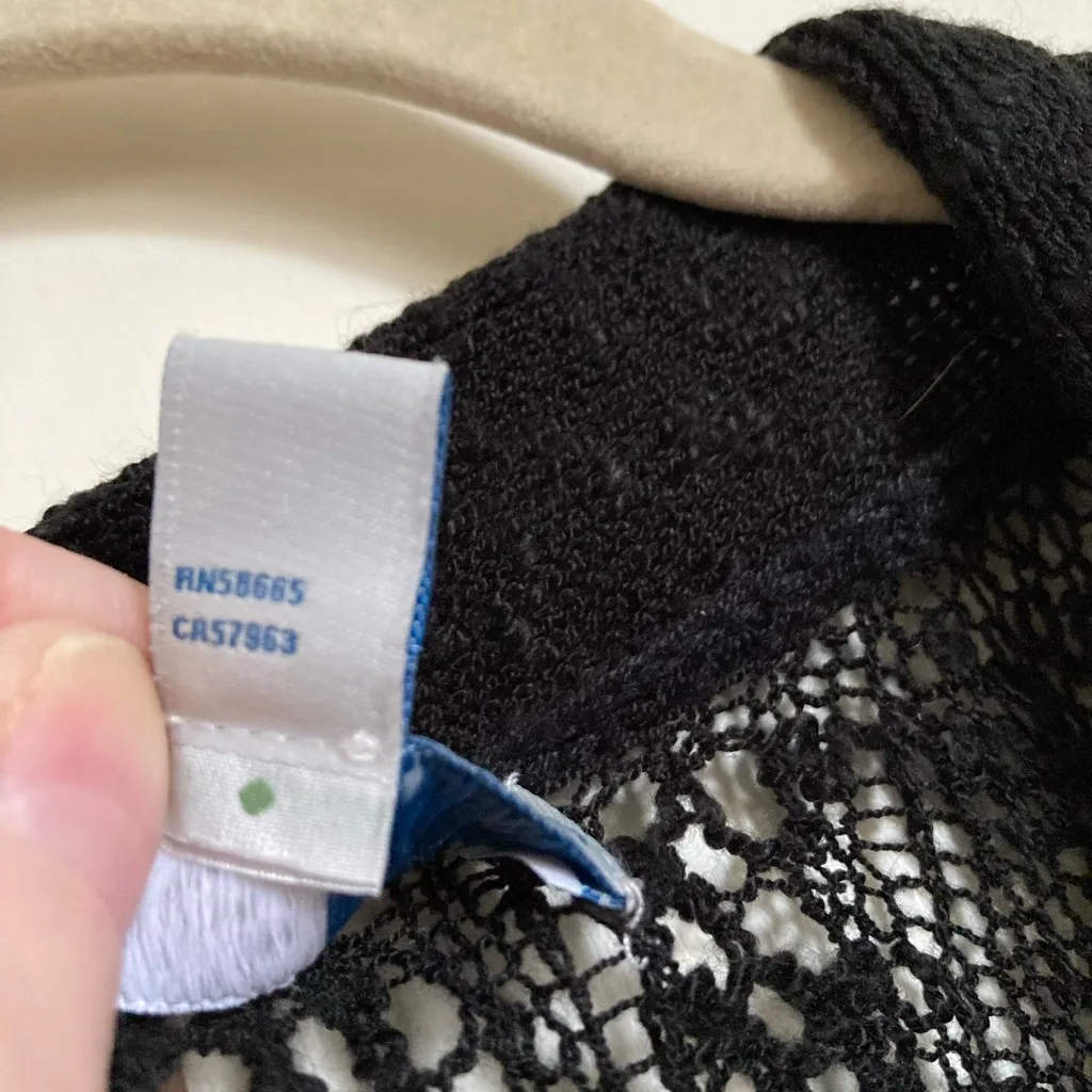 🌞14th and Union Short Sleeve Black Open Knit Cardigan/Cover-Up A - Image 3