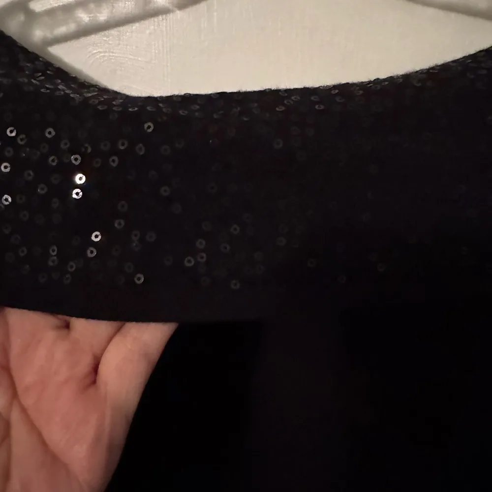 White House Black Market Black Sparkly Cowl Neck Sweater - XSmall, 3/4 Sleeve - Image 3