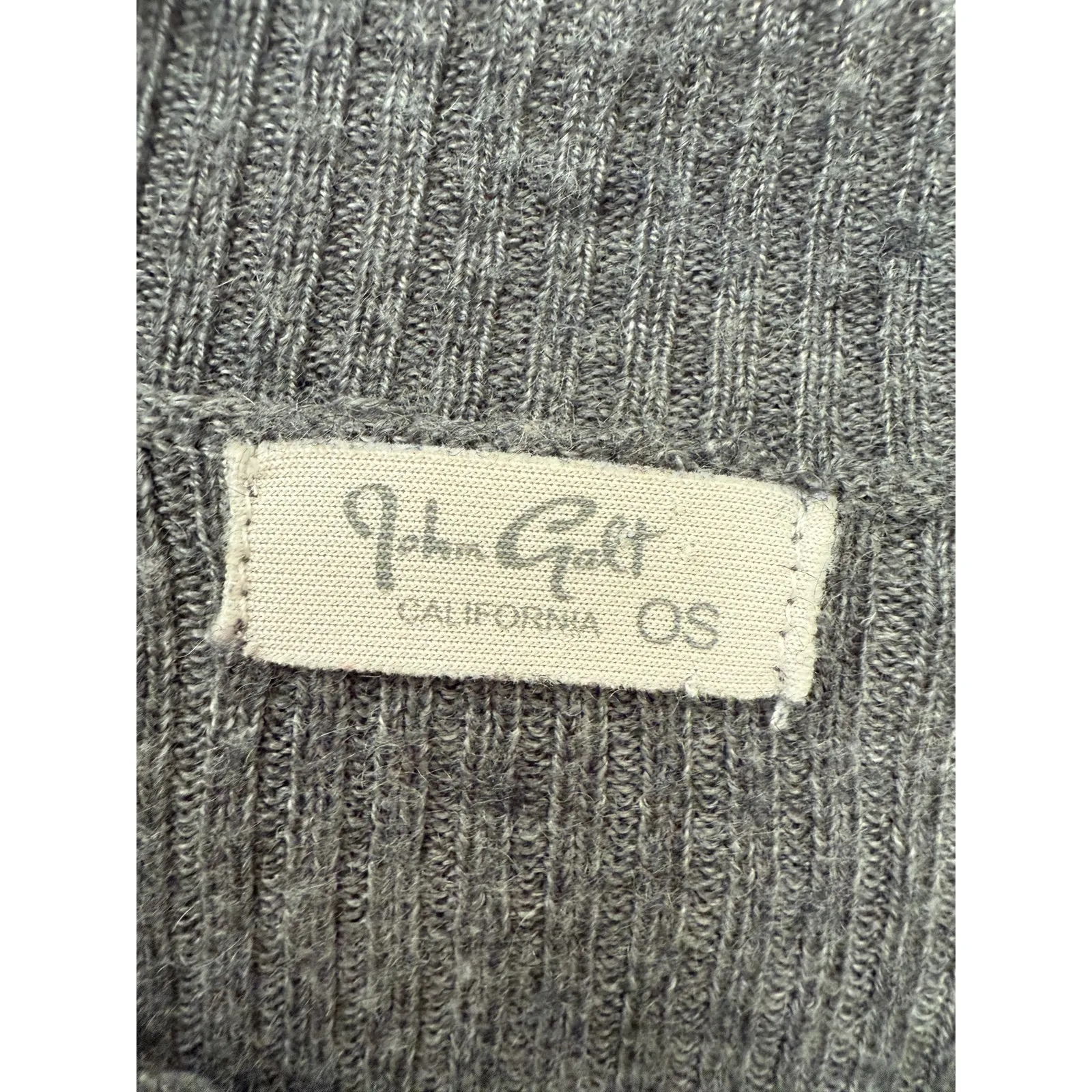 John Gault Brandy Melville Gray Wool Mock Neck Ribbed Cropped LongSleeve - Image 2