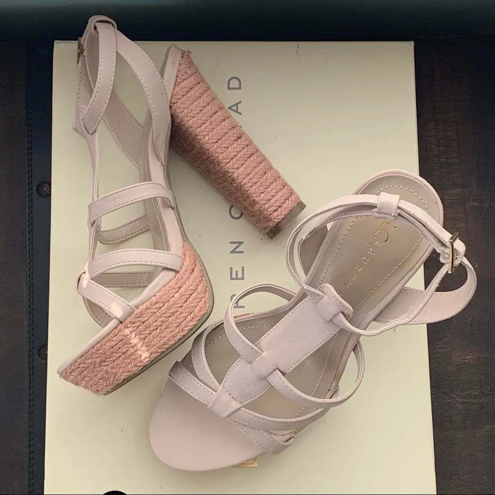 NWT NIB LC Lauren Conrad Josephine Blush 5” Platform Sandals Heels 6.5 6 1/2 - Image 7
