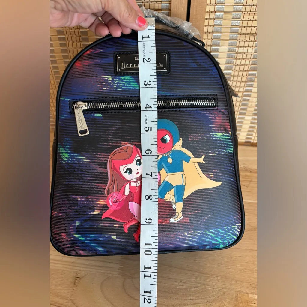 NWT Loungefly Disney Marvel Studios WandaVision Chibi Static scene backpack bag - Image 11