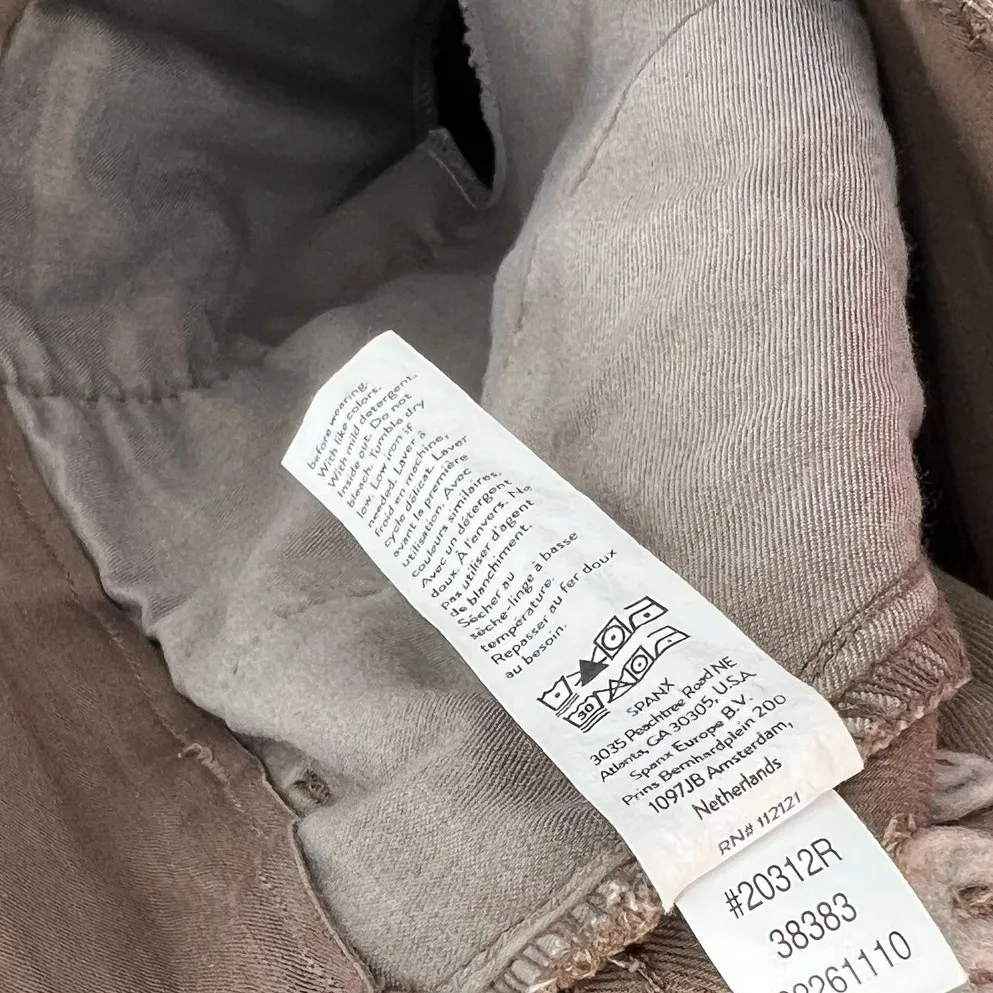 Spanx SPANXsupersmooth Stretch Twill Cropped Wide Leg Pant Brown Size Medium - Image 13