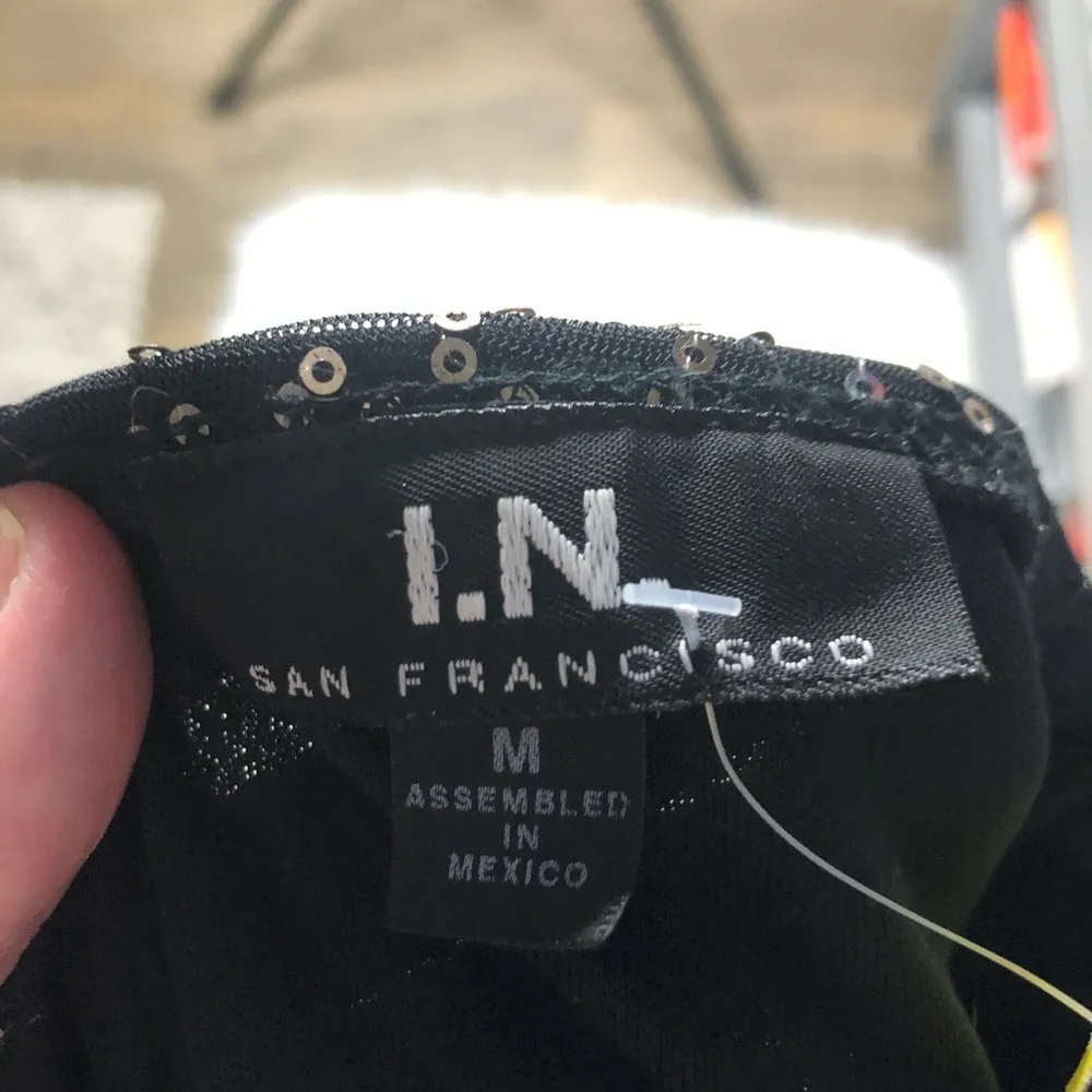 I.N. San Francisco sequin black silky dress medium - Image 4
