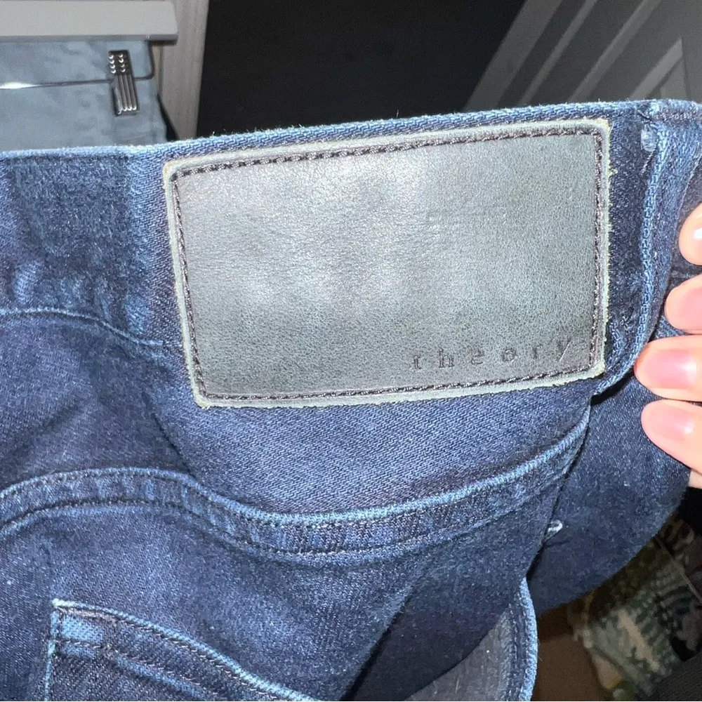 Theory Hayden Straight Slim Fit Dark Wash Denim Button Fly Jeans - Image 5