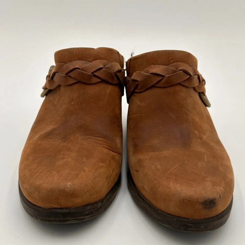 Ariat Brown Distressed Braided Wedge Slip On Mules Size 9 - Image 4