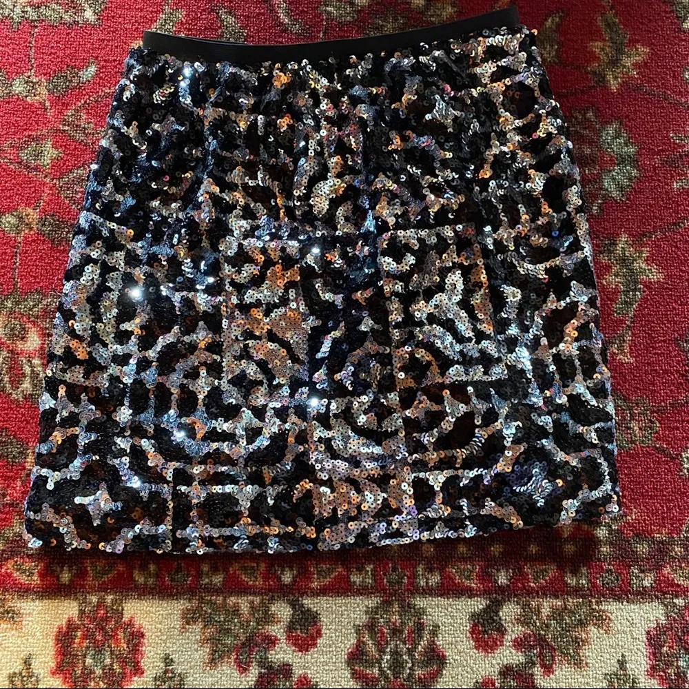 Parabola Sequin Mini Skirt Black - Image 6