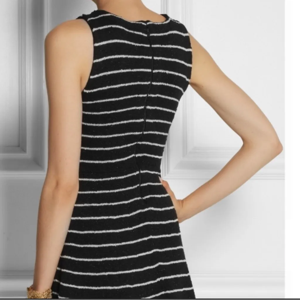 Alice + Olivia Monah Striped Metallic Sleeveless Wool Blend Sweater Dress - Image 11
