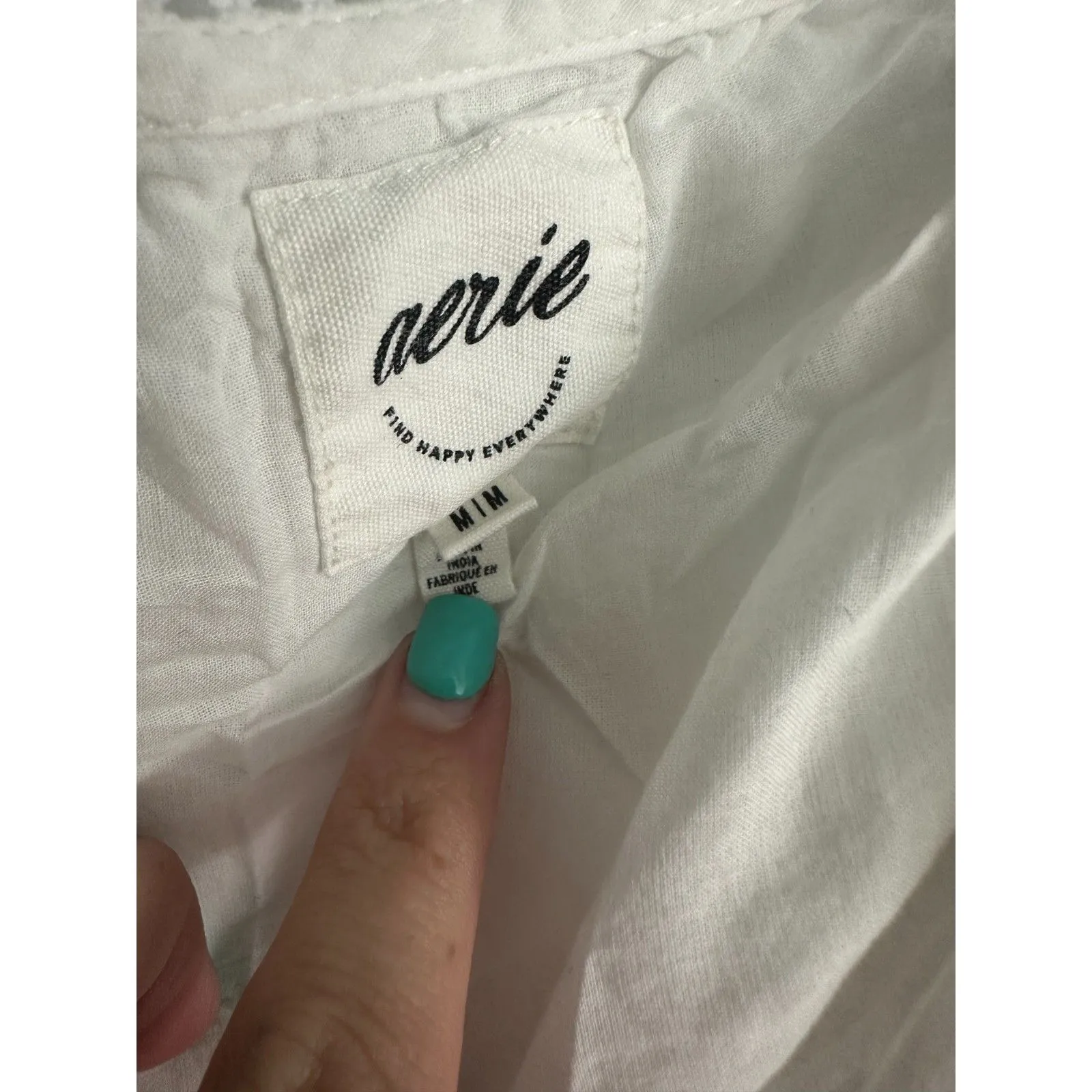 Aerie White Rock'n'Ruffle Boho Bohemian Tiered Lace Mini Dress Medium - Image 6