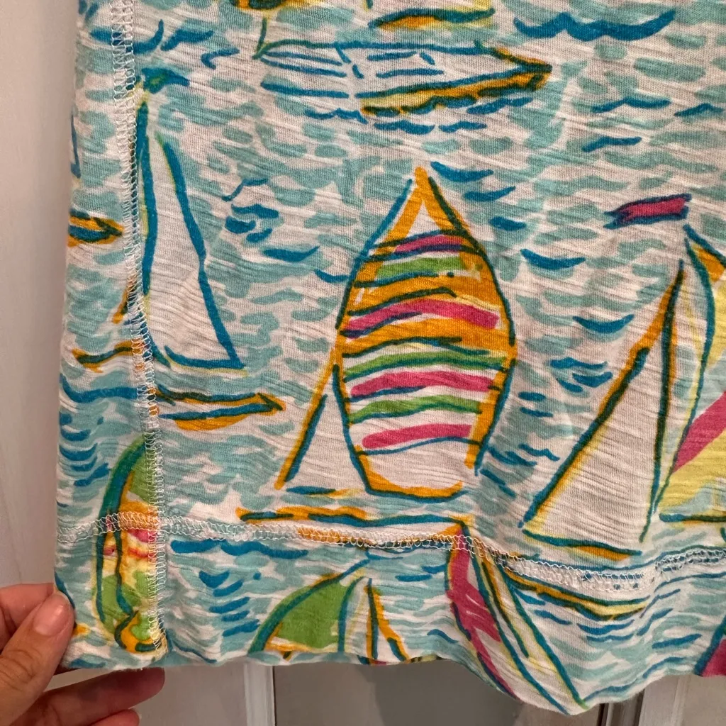Lilly Pulitzer Camie Dress U Gotta Regatta Sailboat Print Pullover Size XS - Image 5