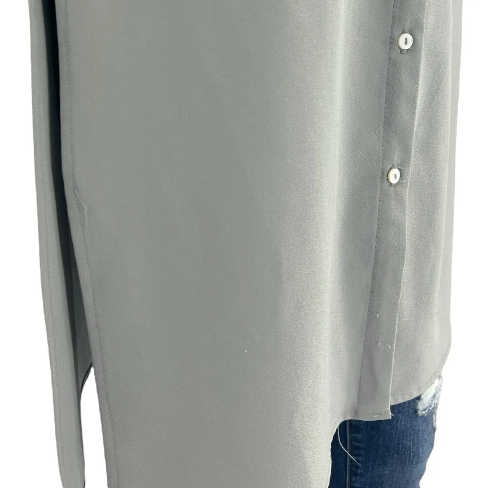 Grace Elements XS Gray Button Up Tunic Blouse Top Womens - Image 5