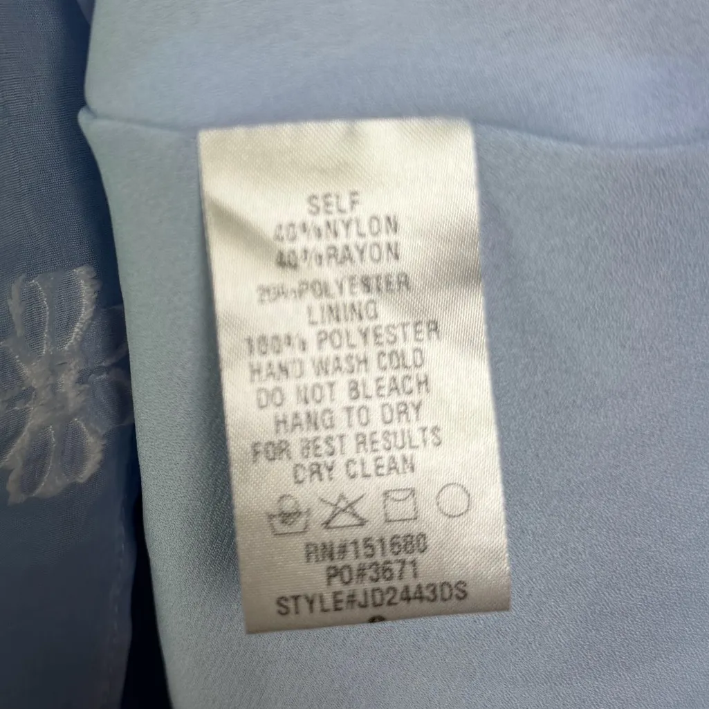 STORIA Women’s Blue Floral Puff Sleeve Mini Dress Cottagecore Coquette  Sz S - Image 9