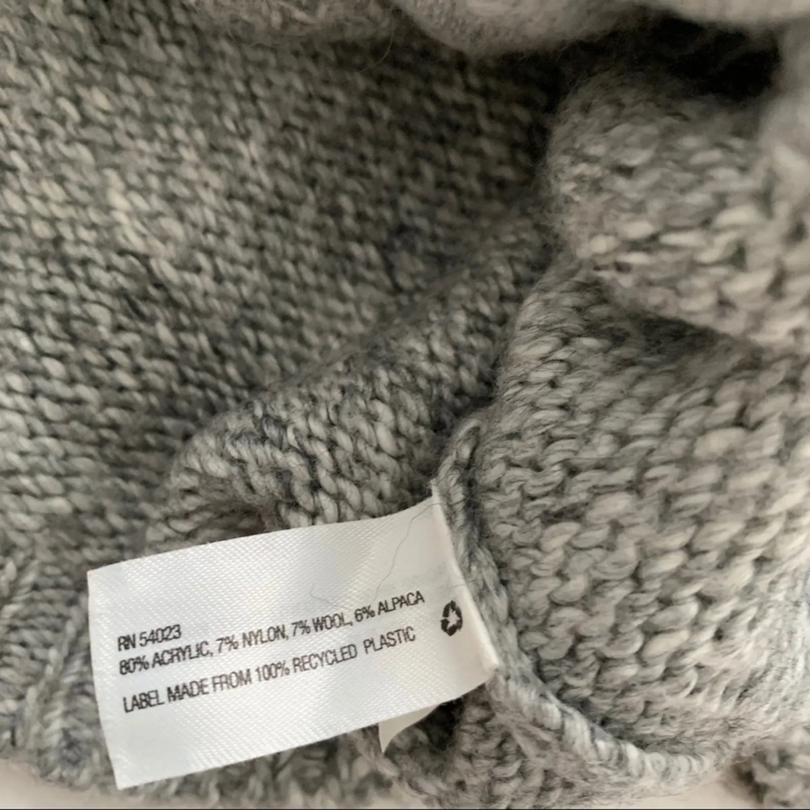 Gap Grey Wool Alpaca Blend Moto Zip Cardigan S - Image 7