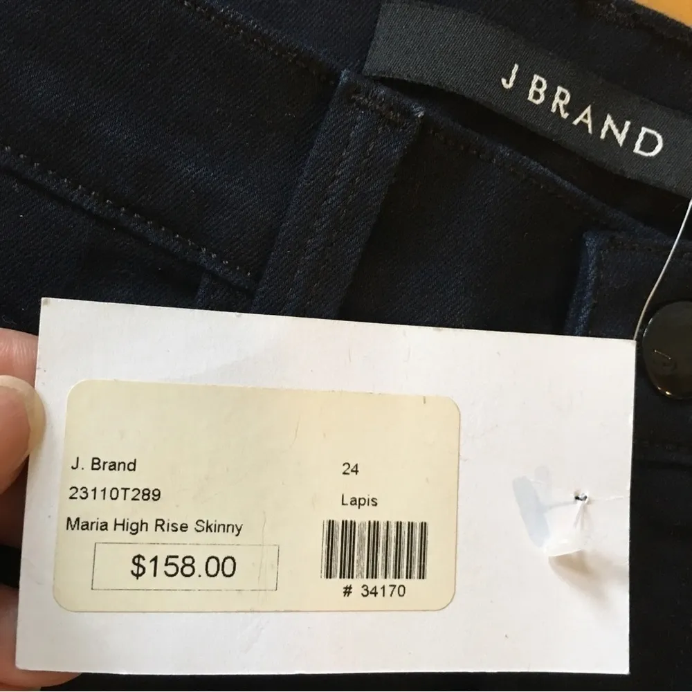 J Brand Maria High Rise, Skinny Leg Jeans, Lapis Blue, Size 24 - Image 9