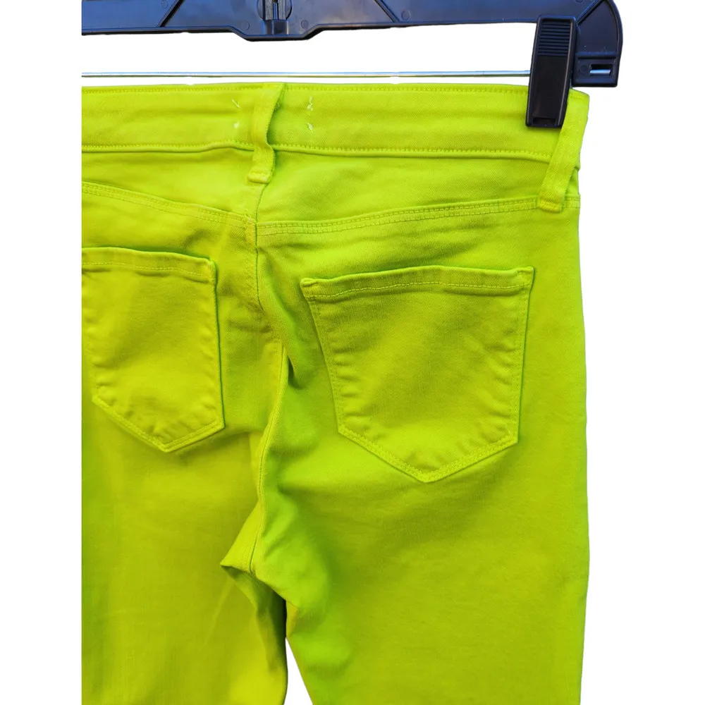 NWT L'AGENCE Womens Size 25 Margot High-Rise Ankle Skinny Neon Green Jeans - Image 7