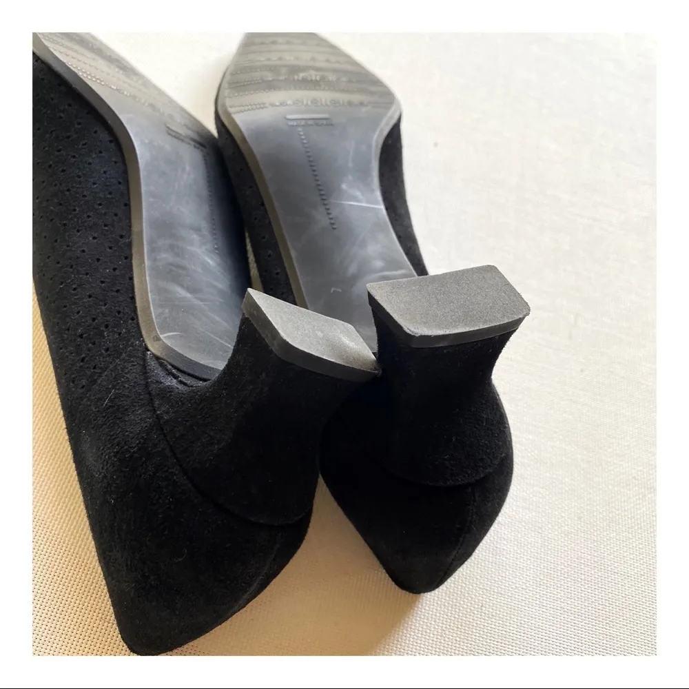 COPY - Stuart Weitzman Perforated Suede Kitten Heels - Image 7