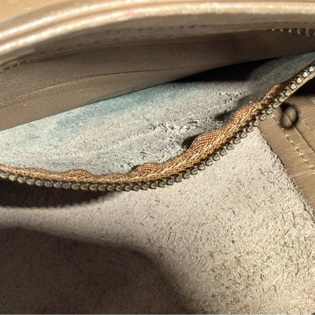 Vintage Coach Bag Brown Leather Putty Taupe Hobo Bucket Purse Grain Leather Read Tan - Image 13