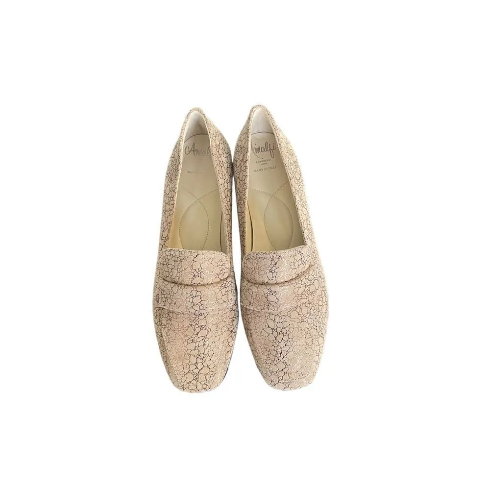 New $275 Amalfi Giuliano Loafer Tan Size 6.5 M Made In Italy Casual Flats slipon - Image 2