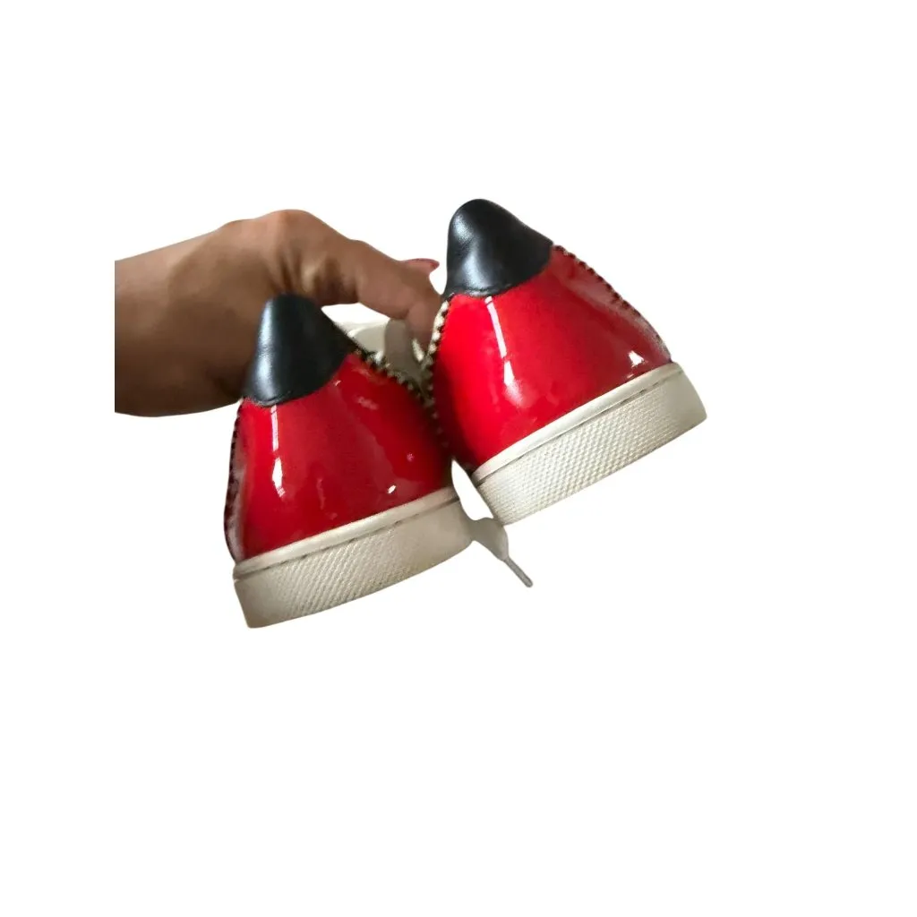 CHRISTIAN LOUBOUTIN Seava Hawaii Print Leather Low Sneakers Size 37 / 7 - Image 2