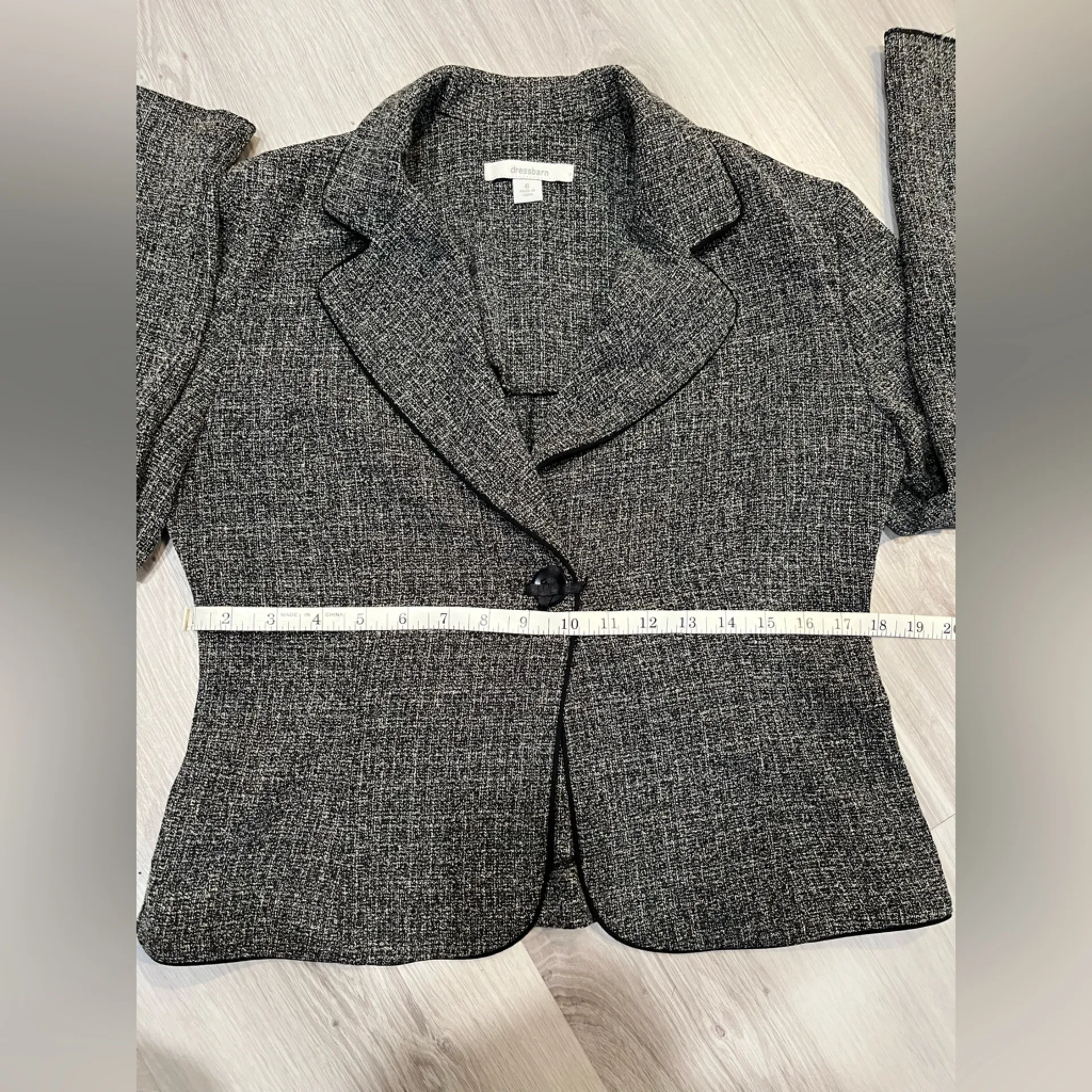 NWOT Dressbarn 2 pz Black and White Tweed Jacket - Image 8