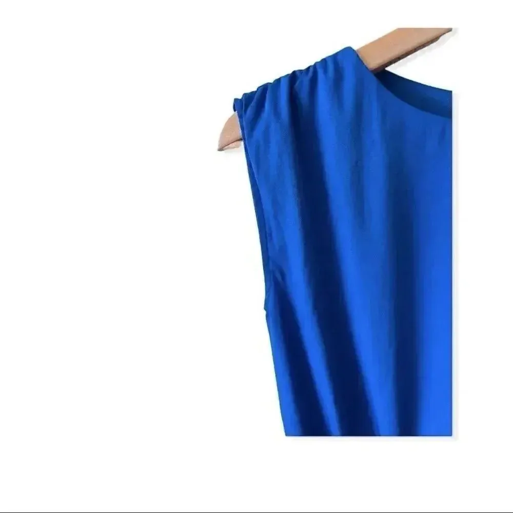 H&M Royal Blue Tiered Women’s Dress  Cap Sleeves  SZ 2 - Image 2