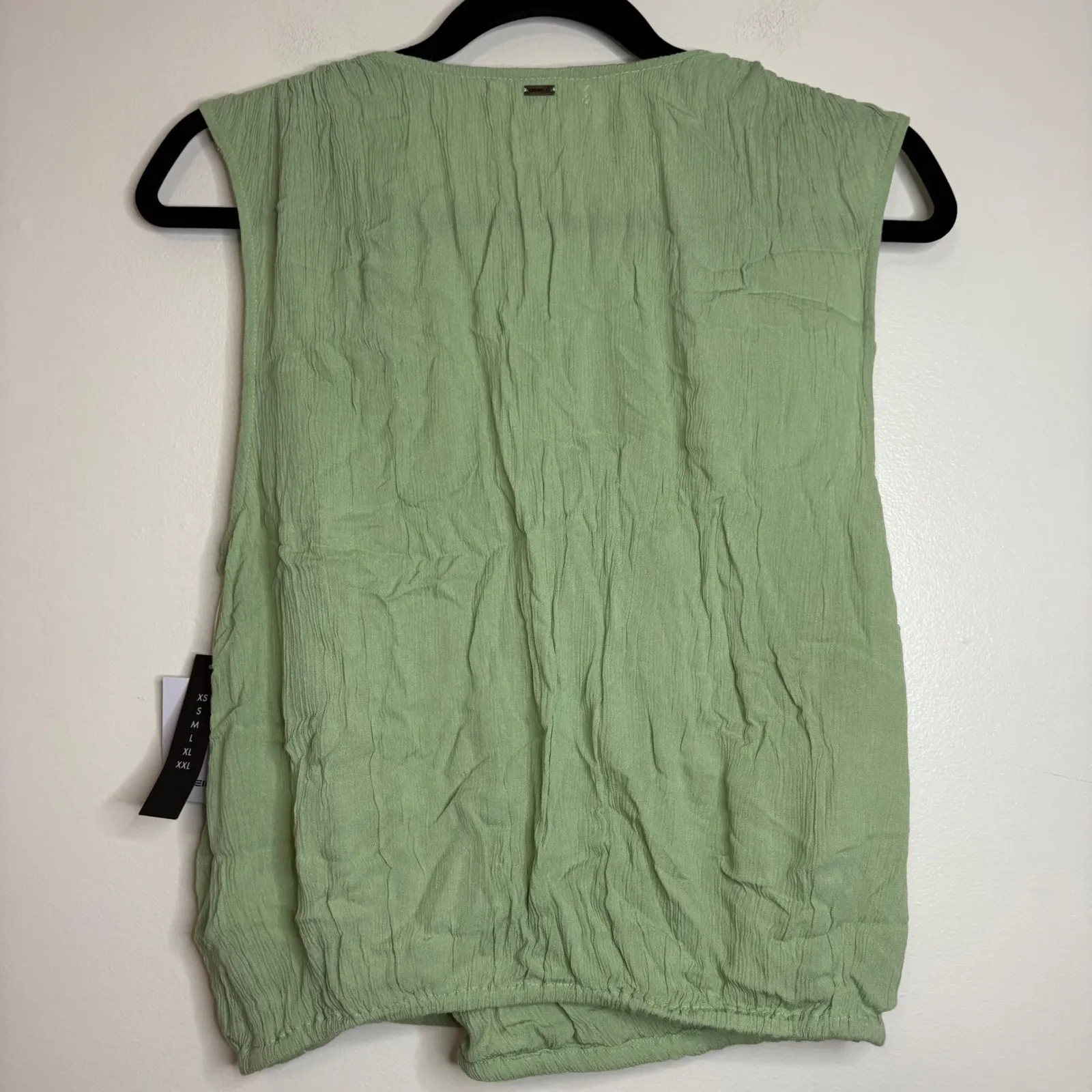 O'Neill Sleeveless Top Crinkle Knit Surplice‎ Blouse Casual Green Size M - Image 7