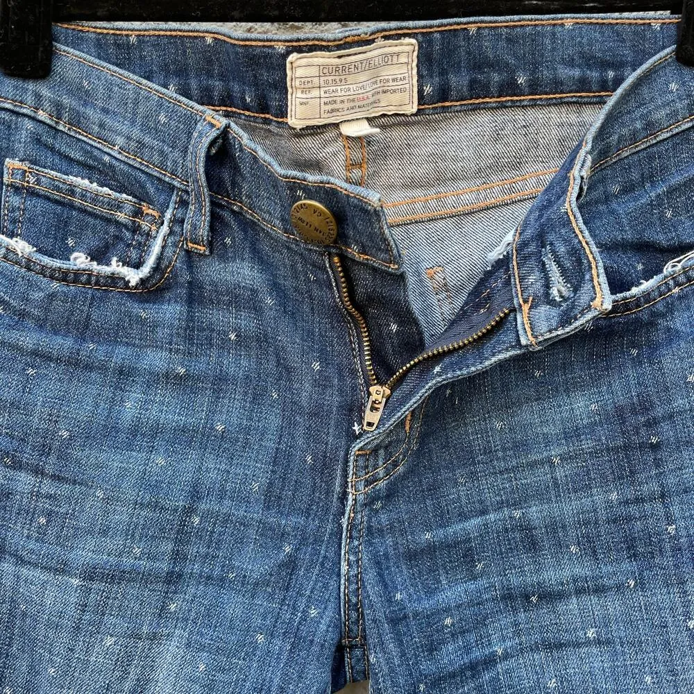 Current Elliott Jeans 27 The Stiletto In Love With White Stars - Image 4