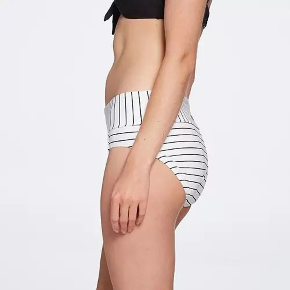 CALIA Mid Rise Boy Short Swim Bottom Stripe Black XL NEW White - Image 2