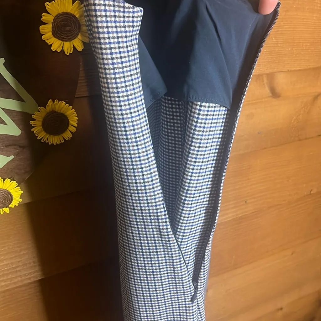 Banana Republic Checker Tie Back Dress Boardroom Siren Business Casual Midi - Image 6