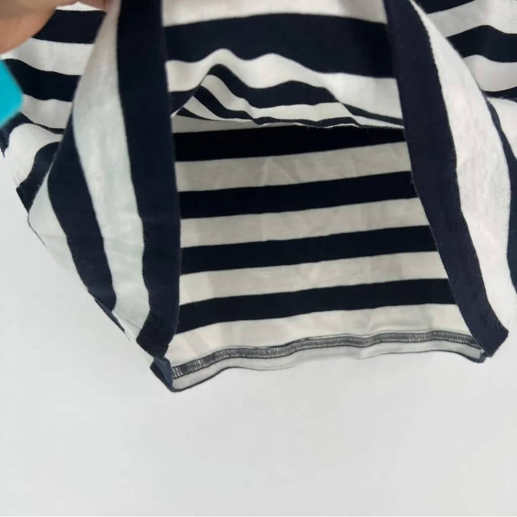 Chaps‎ Navy and White Striped 100% Cotton Boat Neck Short Sleeve Tee NWT Size S - Image 6