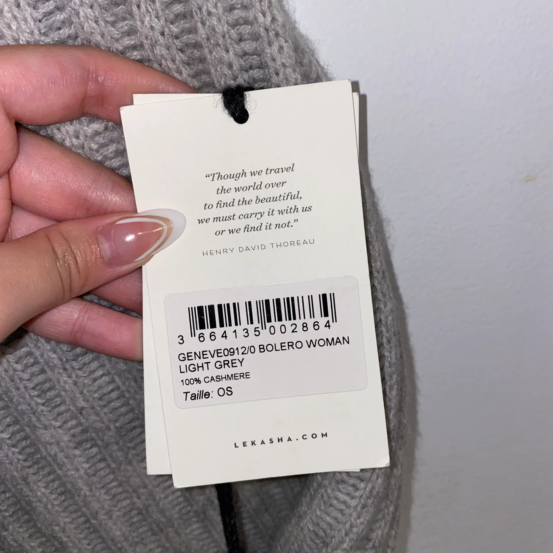 Le Kasha NWT $590  Geneve Jumper 100% Cashmere Knitted Scarf Bolero Gray OS - Image 10