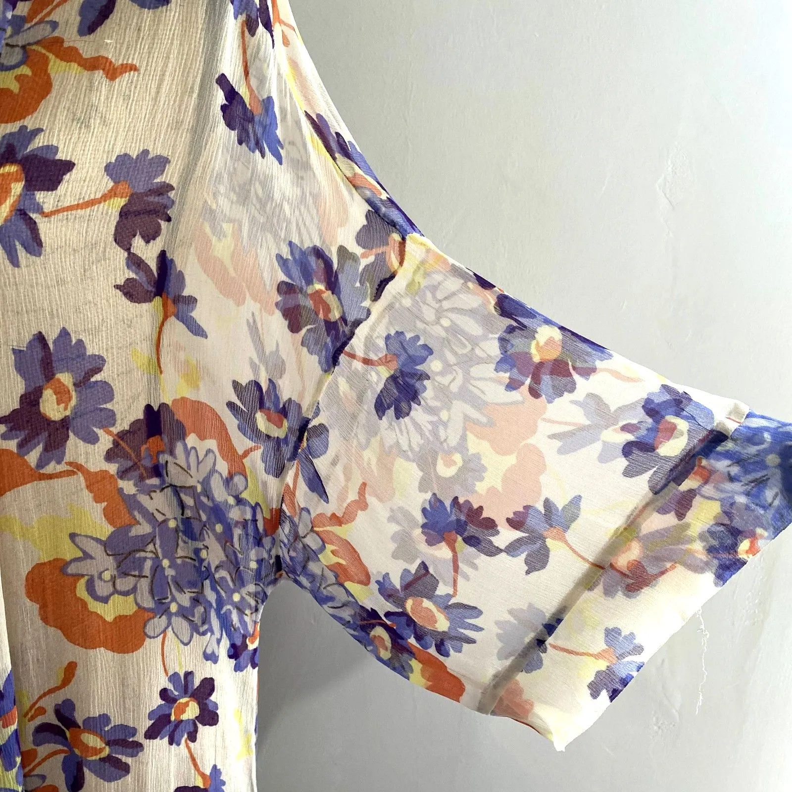 Michael Stars Sheer Floral Kimono Flowy Rayon Summer Lightweight One Size - Image 2
