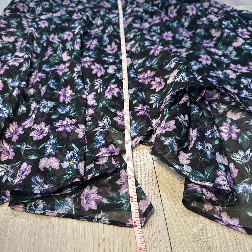 ASTR The Label dress midi floral black‎ one shoulder Adriana drop waist size s - Image 9