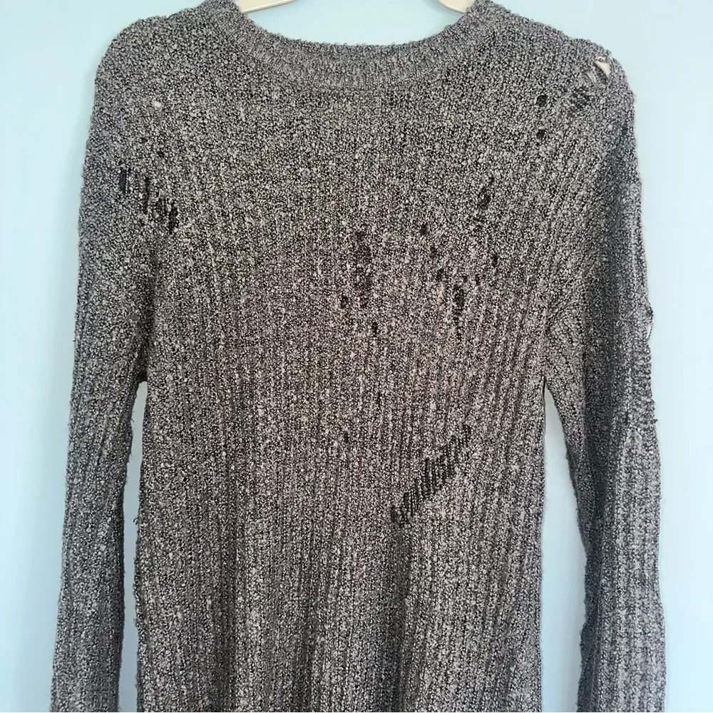 Women’s Planet Gold Ripped Pullover Sweater Large Grey L - Image 4